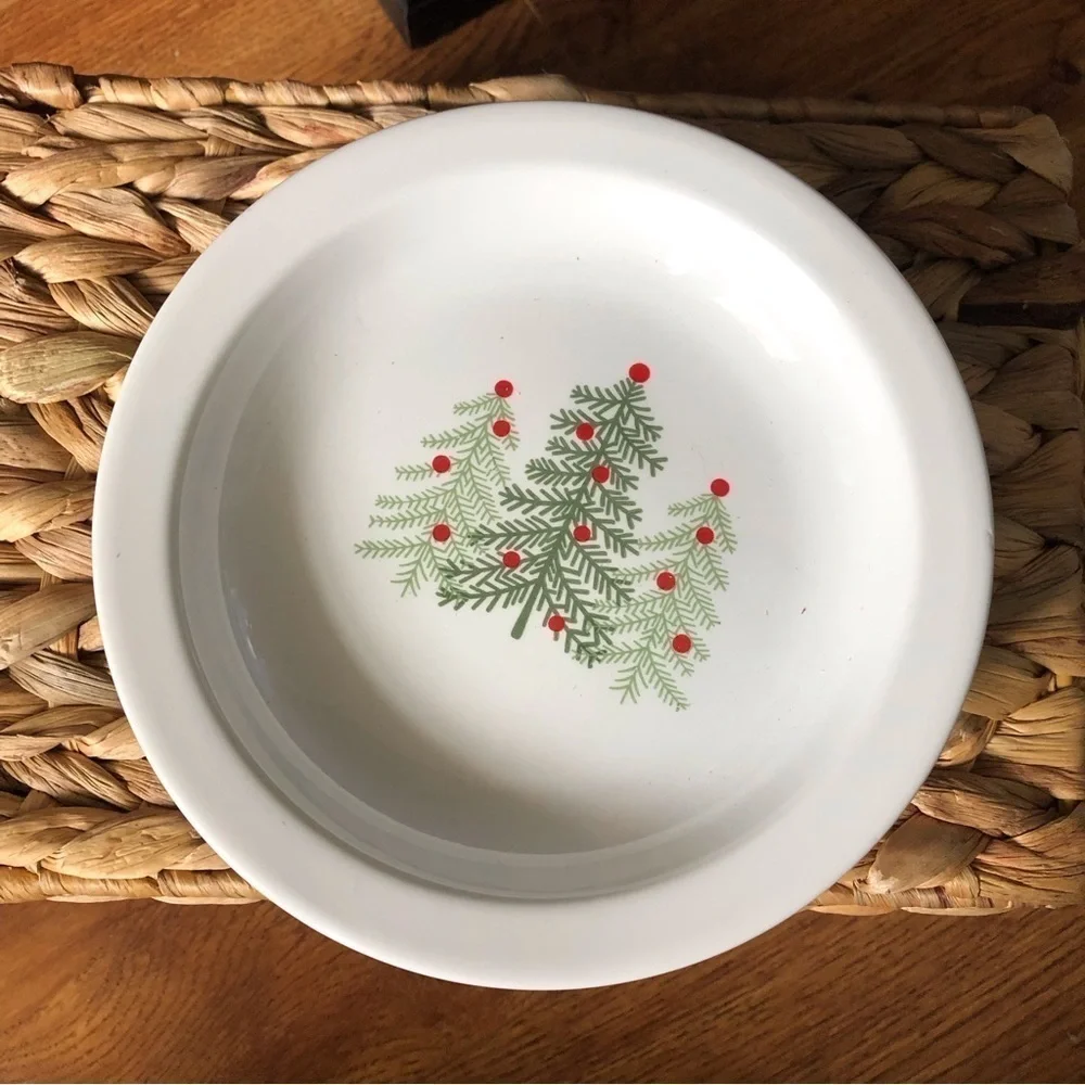Holiday Christmas Print Ceramic dessert plates (set of 3)